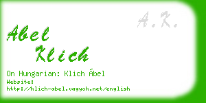 abel klich business card